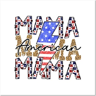 American Mama, Glitter 4th of July, Retro America, Patriotic Posters and Art